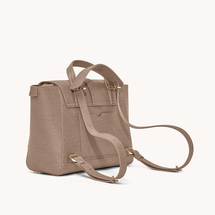 Midi Maestra Mimosa Latte with Gold Hardware Back View